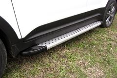 Пороги алюминиевые "Standart Silver" 1600 серебристые TOYOTA LC PRADO 150 2014-